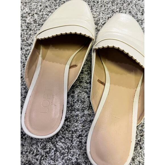 The Loft White Loafer Slip-Ons, Women’s 9, Cream Scalloped Edge, Workwear Office - Picture 6 of 8
